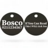 ⭐️Allpaws⭐️ - If You Can Read This I Will Lick You | Round Aluminium | Dog ID Pet Tag - Black