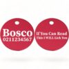 ⭐️Allpaws⭐️ - If You Can Read This I Will Lick You | Round Aluminium | Dog ID Pet Tag - DeepPink
