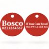 ⭐️Allpaws⭐️ - If You Can Read This I Will Lick You | Round Aluminium | Dog ID Pet Tag - FireBrick