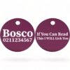 ⭐️Allpaws⭐️ - If You Can Read This I Will Lick You | Round Aluminium | Dog ID Pet Tag - Purple
