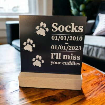 ⭐️Allpaws⭐️ - Laser Engraved Aluminum Paw Print - Plate Only - Memorial - Black