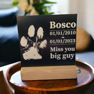 ⭐️Allpaws⭐️ - Laser Engraved Aluminum Paw Print - Plate Only - Memorial - Black