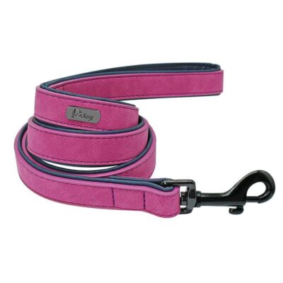⭐️Allpaws⭐️ - Leather Executive Dog Lead - PaleVioletRed