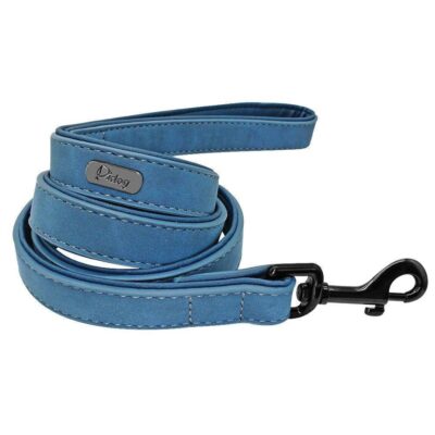 ⭐️Allpaws⭐️ - Leather Executive Dog Lead - SteelBlue