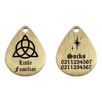 ⭐️Allpaws⭐️ - Little Familiar Brass Teardrop Cat & Dog ID Pet Tag - Default Title