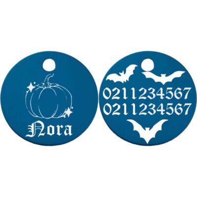 ⭐️Allpaws⭐️ - Little Pumpkin Round Aluminum Cat & Dog ID Pet Tag - DodgerBlue / Small (Cat)