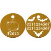 ⭐️Allpaws⭐️ - Little Pumpkin Round Aluminum Cat & Dog ID Pet Tag - Gold / Small (Cat)