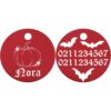 ⭐️Allpaws⭐️ - Little Pumpkin Round Aluminum Cat & Dog ID Pet Tag - Red / Small (Cat)