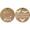 ⭐️Allpaws⭐️ - Little Pumpkin Round | Mirror Stainless | Cat & Dog ID Pet Tag - BurlyWood / Small (Cat)