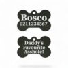 ⭐️Allpaws⭐️ - Mummy's / Daddy's Favourite Asshole | Bone Aluminium | Dog ID Pet Tag - Black / Dad