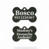 ⭐️Allpaws⭐️ - Mummy's / Daddy's Favourite Asshole | Bone Aluminium | Dog ID Pet Tag - Black / Mum