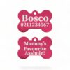 ⭐️Allpaws⭐️ - Mummy's / Daddy's Favourite Asshole | Bone Aluminium | Dog ID Pet Tag - DeepPink / Mum
