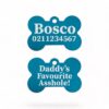 ⭐️Allpaws⭐️ - Mummy's / Daddy's Favourite Asshole | Bone Aluminium | Dog ID Pet Tag - DodgerBlue / Dad