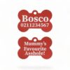 ⭐️Allpaws⭐️ - Mummy's / Daddy's Favourite Asshole | Bone Aluminium | Dog ID Pet Tag - Firebrick / Mum