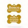 ⭐️Allpaws⭐️ - Mummy's / Daddy's Favourite Asshole | Bone Aluminium | Dog ID Pet Tag - Gold / Dad