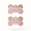 ⭐️Allpaws⭐️ - Mummy's / Daddy's Favourite Asshole | Bone Aluminium | Dog ID Pet Tag - LightPink / Dad