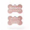 ⭐️Allpaws⭐️ - Mummy's / Daddy's Favourite Asshole | Bone Aluminium | Dog ID Pet Tag - LightPink / Mum