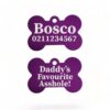 ⭐️Allpaws⭐️ - Mummy's / Daddy's Favourite Asshole | Bone Aluminium | Dog ID Pet Tag - Purple / Dad