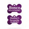 ⭐️Allpaws⭐️ - Mummy's / Daddy's Favourite Asshole | Bone Aluminium | Dog ID Pet Tag - Purple / Mum