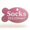 ⭐️Allpaws⭐️ - Name & Number Front | Fish Aluminum | Cat, Kitten & Dog ID Pet Tag - LightPink