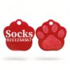 Name & Number | Paw Print Aluminium | Cat, Kitten & Dog Kitten ID Pet Tag - ⭐️Allpaws⭐️