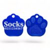 Name & Number | Paw Print Aluminium | Cat, Kitten & Dog Kitten ID Pet Tag - ⭐️Allpaws⭐️