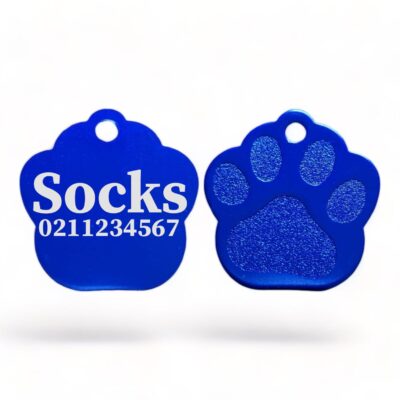 Name & Number | Paw Print Aluminium | Cat, Kitten & Dog Kitten ID Pet Tag - ⭐️Allpaws⭐️