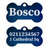 ⭐️Allpaws⭐️ - Name Front & 1 Number Address Back | Mirror Stainless | Bone Dog ID Pet Tag - MidnightBlue / Small