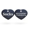 ⭐️Allpaws⭐️ - Name Front & 1 Number & Address Back | Heart Aluminum | Cat, Kitten & Dog ID Pet Tag - Black