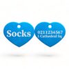 ⭐️Allpaws⭐️ - Name Front & 1 Number & Address Back | Heart Aluminum | Cat, Kitten & Dog ID Pet Tag - DodgerBlue