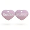 ⭐️Allpaws⭐️ - Name Front & 1 Number & Address Back | Heart Aluminum | Cat, Kitten & Dog ID Pet Tag - LightPink