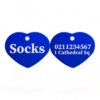 ⭐️Allpaws⭐️ - Name Front & 1 Number & Address Back | Heart Aluminum | Cat, Kitten & Dog ID Pet Tag - RoyalBlue