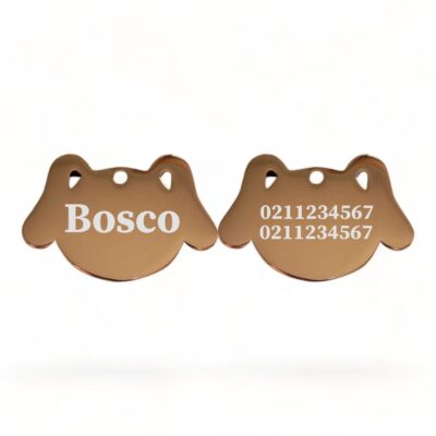 ⭐️Allpaws⭐️ - Name Front & 2 Numbers Back Dog | Mirror Stainless | Dog ID Pet Tag - BurlyWood