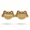 ⭐️Allpaws⭐️ - Name Front & 2 Numbers Back Dog | Mirror Stainless | Dog ID Pet Tag - Gold