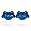 ⭐️Allpaws⭐️ - Name Front & 2 Numbers Back Dog | Mirror Stainless | Dog ID Pet Tag - MidnightBlue