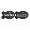 ⭐️Allpaws⭐️ - Name Front & 2 Numbers Back | Fish Aluminum | Cat, Kitten & Dog ID Pet Tag - Black