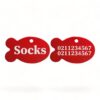 ⭐️Allpaws⭐️ - Name Front & 2 Numbers Back | Fish Aluminum | Cat, Kitten & Dog ID Pet Tag - Firebrick