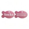 ⭐️Allpaws⭐️ - Name Front & 2 Numbers Back | Fish Aluminum | Cat, Kitten & Dog ID Pet Tag - LightPink