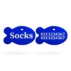 ⭐️Allpaws⭐️ - Name Front & 2 Numbers Back | Fish Aluminum | Cat, Kitten & Dog ID Pet Tag - RoyalBlue