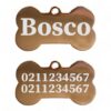 ⭐️Allpaws⭐️ - Name Front & 2 Numbers Back | Mirror Stainless | Bone Dog ID Pet Tag - BurlyWood / Small