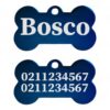 ⭐️Allpaws⭐️ - Name Front & 2 Numbers Back | Mirror Stainless | Bone Dog ID Pet Tag - MidnightBlue / Small