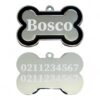 ⭐️Allpaws⭐️ - Name Front & 2 Numbers Back | Outline Bone | Dog ID Pet Tag - Black