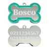 ⭐️Allpaws⭐️ - Name Front & 2 Numbers Back | Outline Bone | Dog ID Pet Tag - Green