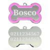 ⭐️Allpaws⭐️ - Name Front & 2 Numbers Back | Outline Bone | Dog ID Pet Tag - HotPink