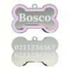 ⭐️Allpaws⭐️ - Name Front & 2 Numbers Back | Outline Bone | Dog ID Pet Tag - LightPink