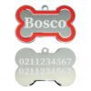 ⭐️Allpaws⭐️ - Name Front & 2 Numbers Back | Outline Bone | Dog ID Pet Tag - Red