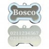 ⭐️Allpaws⭐️ - Name Front & 2 Numbers Back | Outline Bone | Dog ID Pet Tag - White