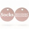 ⭐️Allpaws⭐️ - Name Front & 2 Numbers Back | Round Aluminium | Cat & Kitten ID Pet Tag - LightPink
