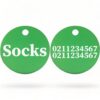 ⭐️Allpaws⭐️ - Name Front & 2 Numbers Back | Round Aluminium | Cat & Kitten ID Pet Tag - MediumSpringGreen