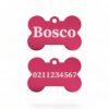 ⭐️Allpaws⭐️ - Name Front & Number Back | Bone Aluminium | Dog ID Pet Tag - DeepPink